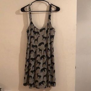 Gray ASOS zoo animal dress